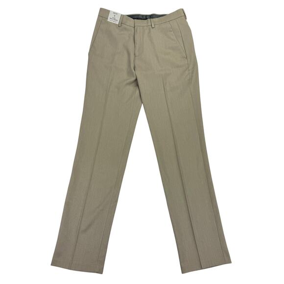 Kenneth Cole Other - Kenneth Cole Mens Slim Fit Stretch Flat Front Dress Pants Oatmeal Brown 30x32
